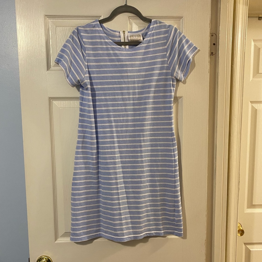 Blue & White stripe shift dress